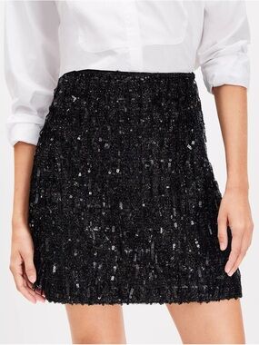 LOFT Sequin Fringe Mini Skirt